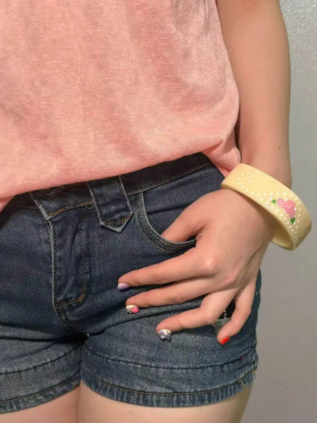 Osw | Resin Polka Dot Pattern Square Bangle
