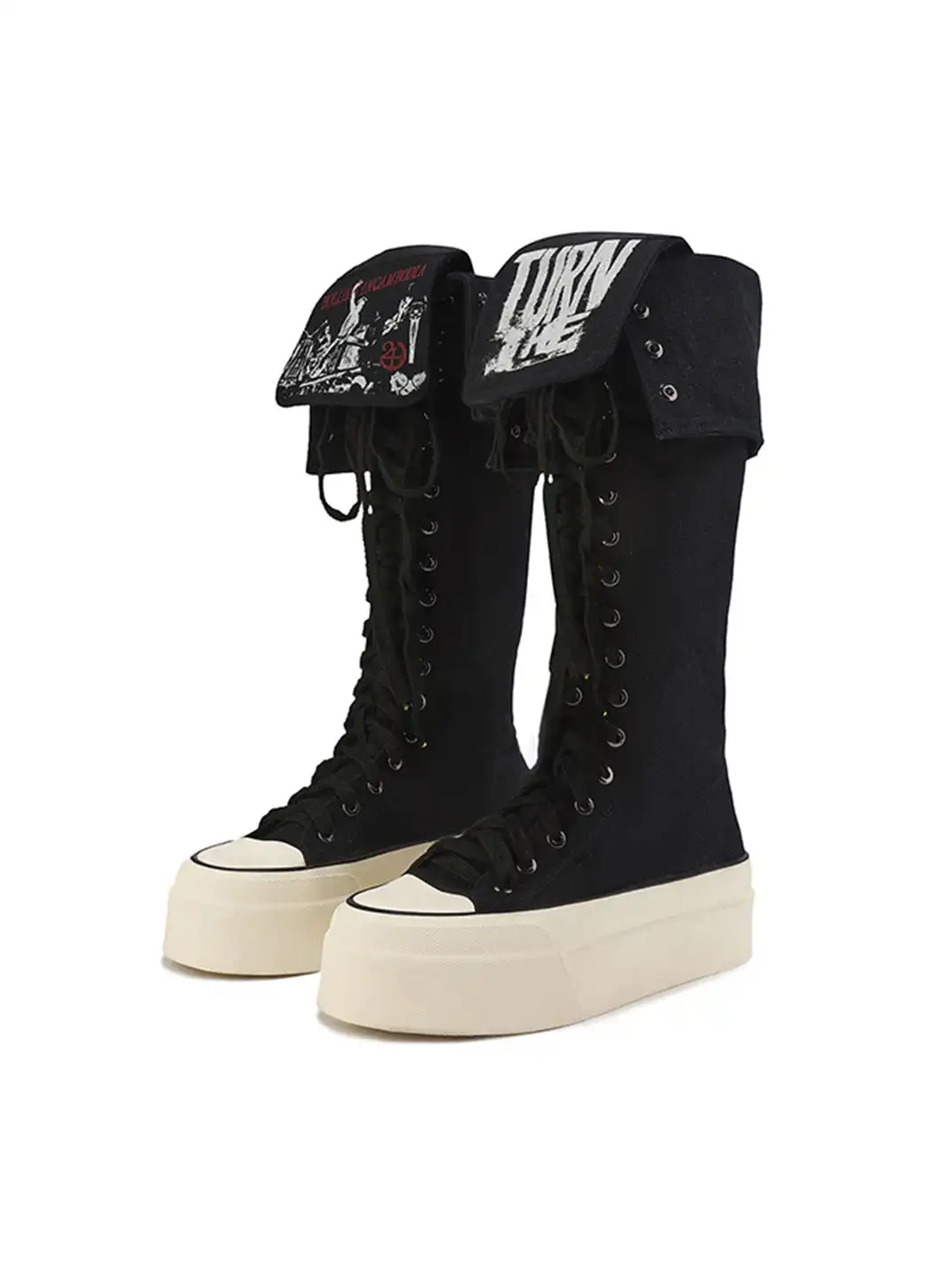 24ans online | Foldable Tongue Punk Canvas Shoes