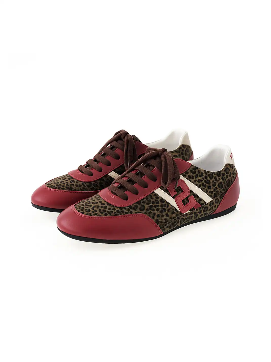 24ans online | Leopard Print Spliced Flat German Trainers