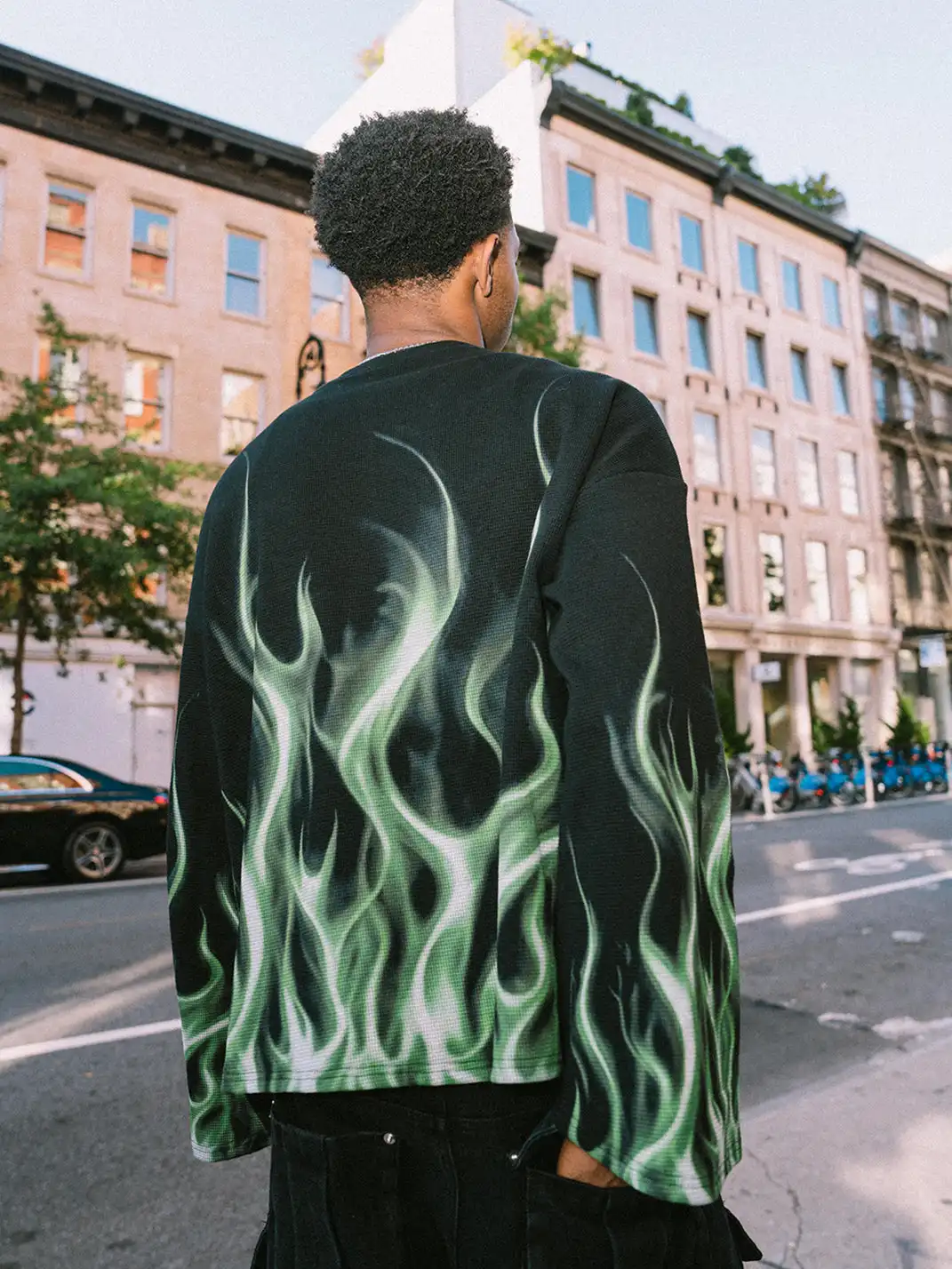 SOFRSH | Flame Printed Crew Neck Sweatshirt
