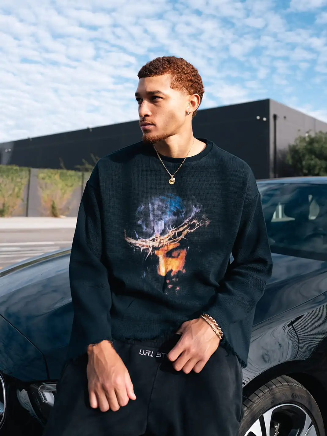 SOFRSH | Crew Neck Long Sleeve Printed Sweatshirt