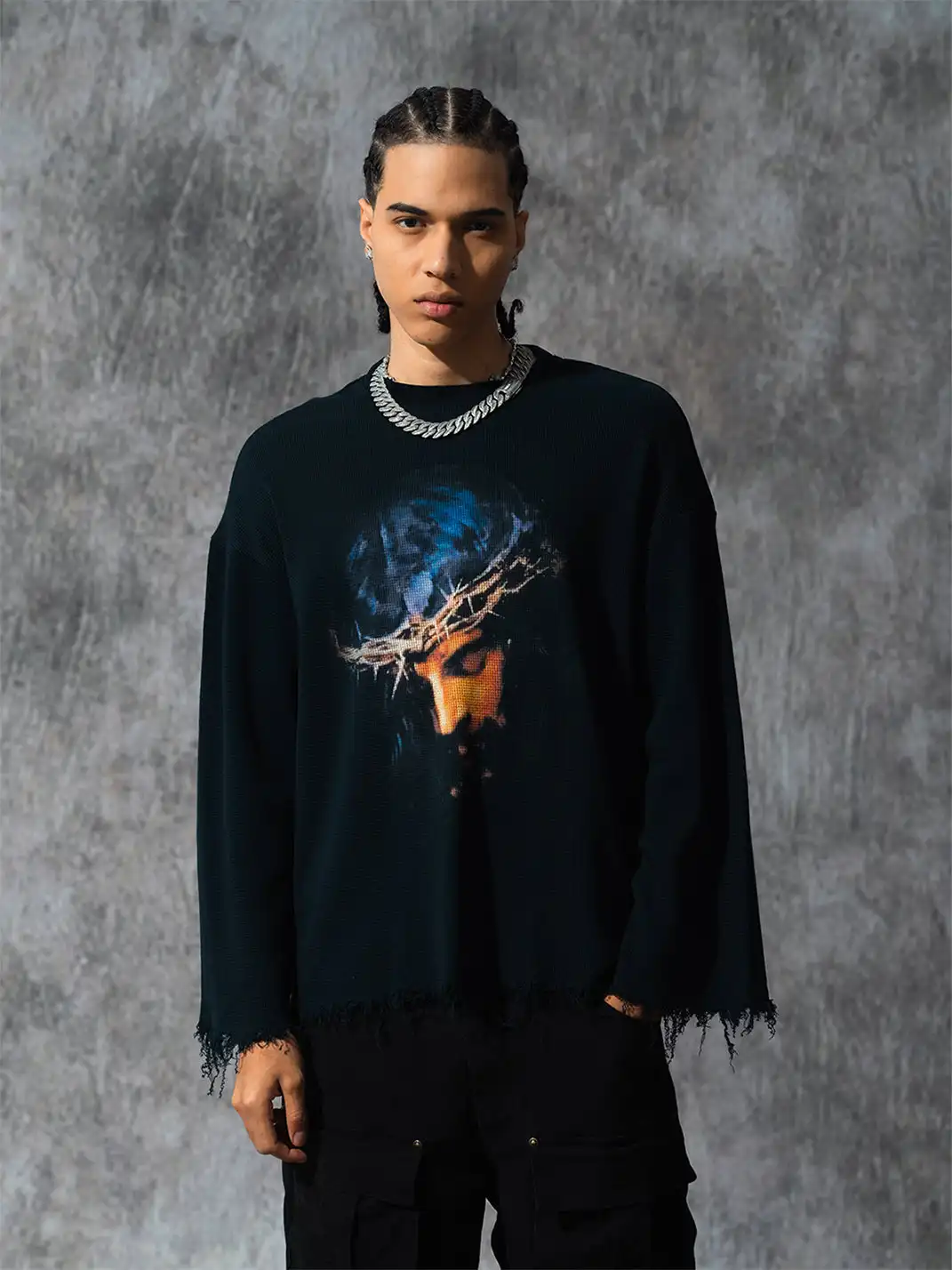 SOFRSH | Crew Neck Long Sleeve Printed Sweatshirt