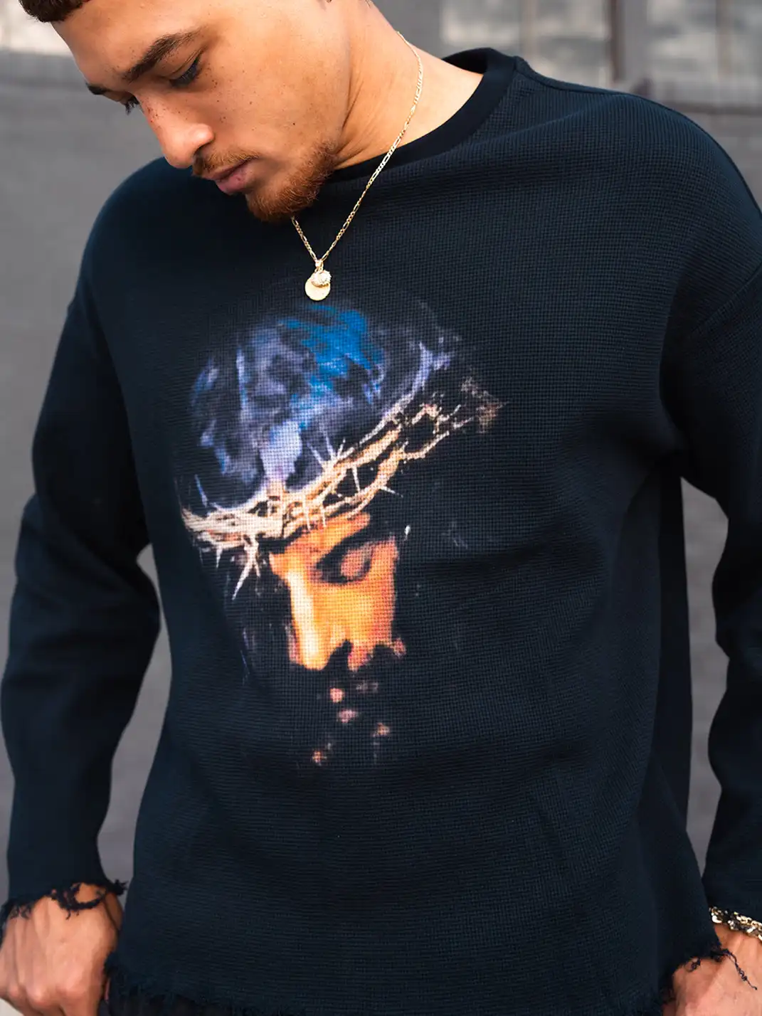 SOFRSH | Crew Neck Long Sleeve Printed Sweatshirt