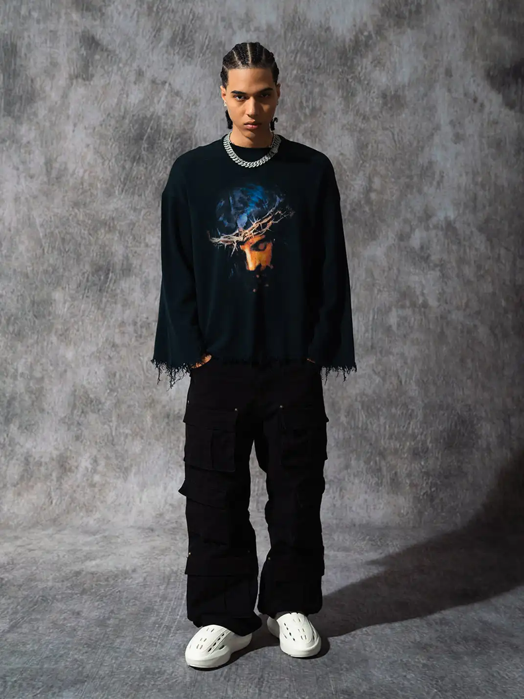 SOFRSH | Crew Neck Long Sleeve Printed Sweatshirt
