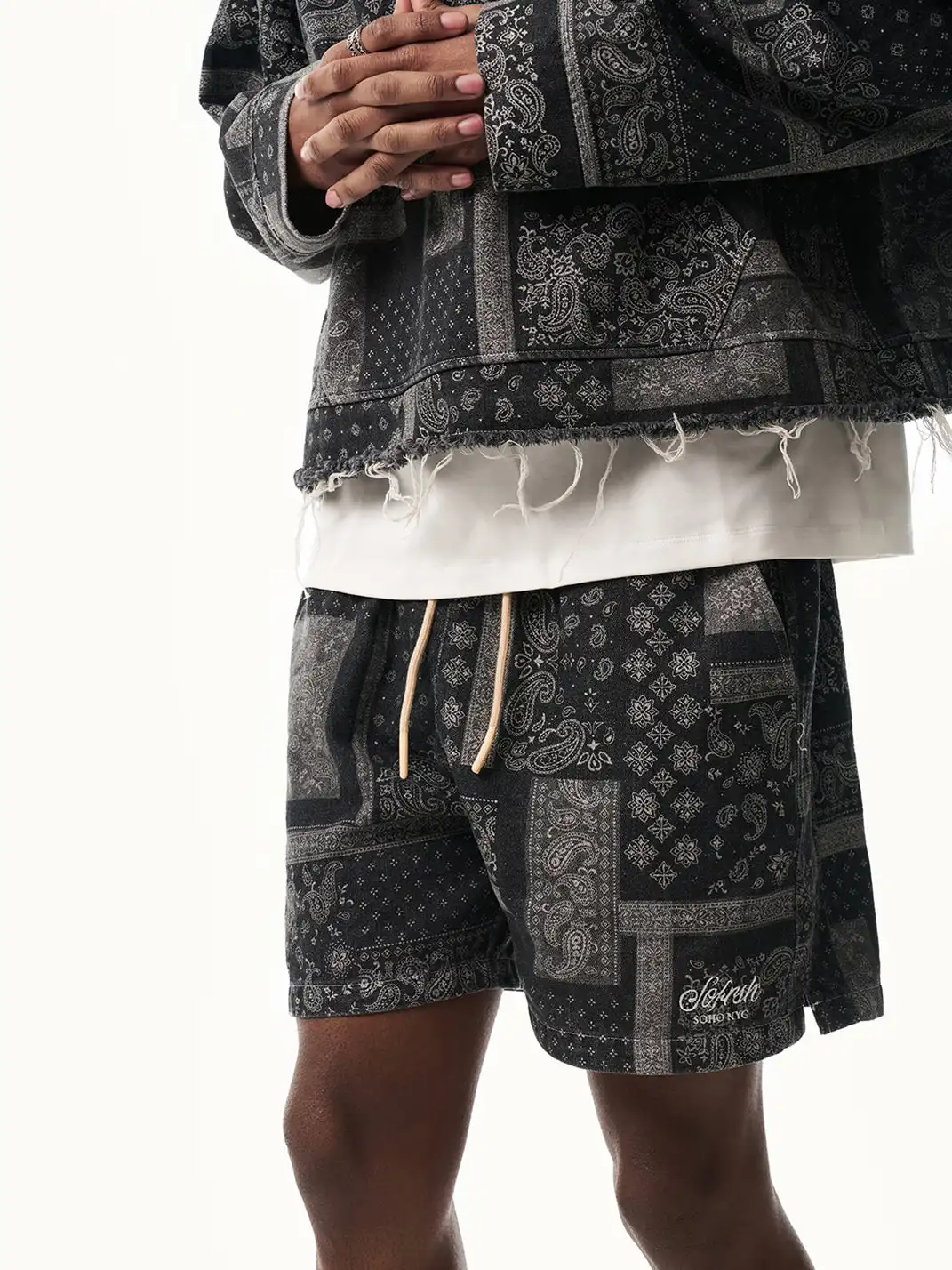 SOFRSH | Bandana Print Drawstring Shorts