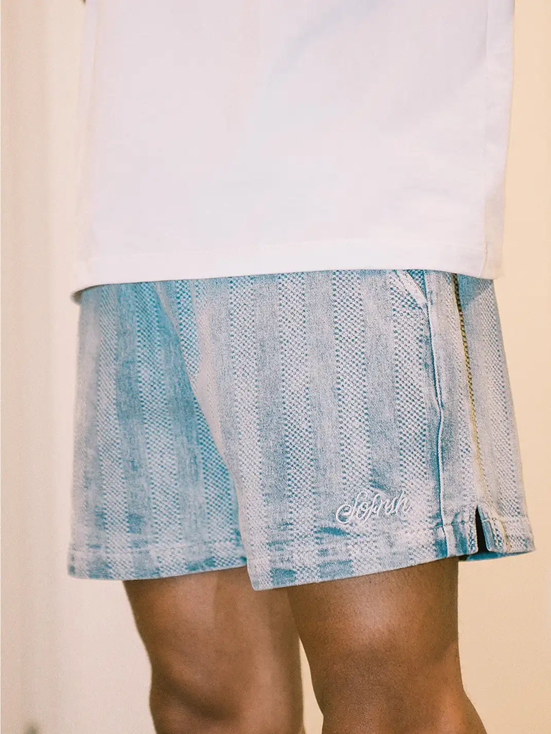 SOFRSH | Washed Striped Drawstring Shorts