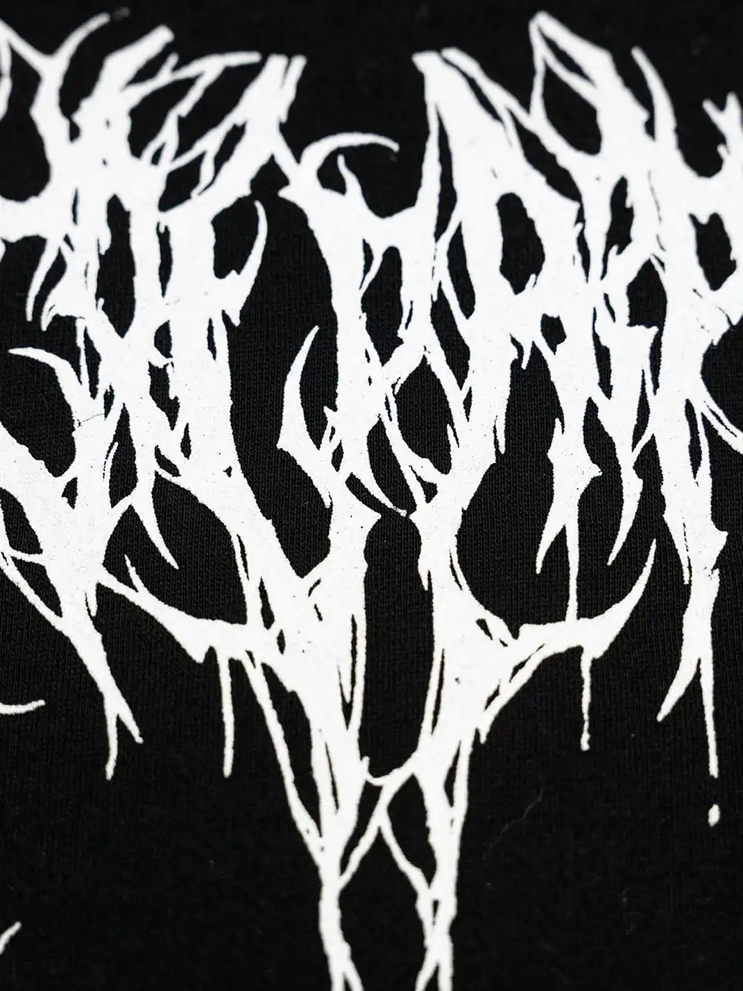 MELANIN | Black Short Sleeve T-shirt with White Thorn Print