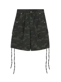 BLACKLISTS | Drawstring Multi-pocket Letter Camouflage Shorts