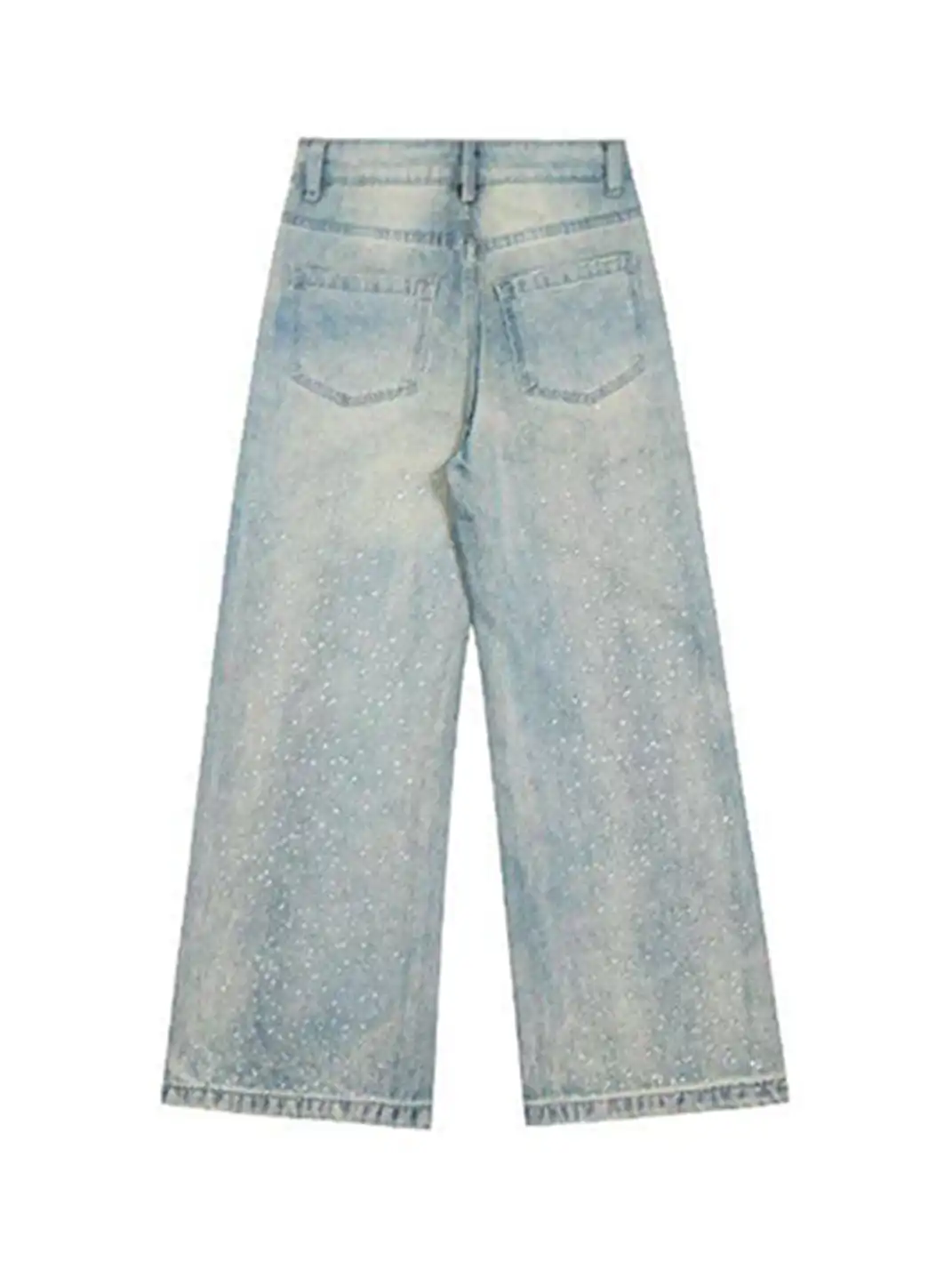 BLACKLISTS | Retro Rhinestone Star Straight Jeans