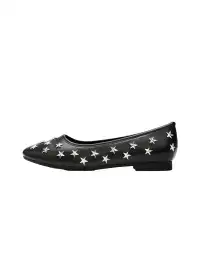 CIDER | Square Toe Rhinestone Flat Shoes
