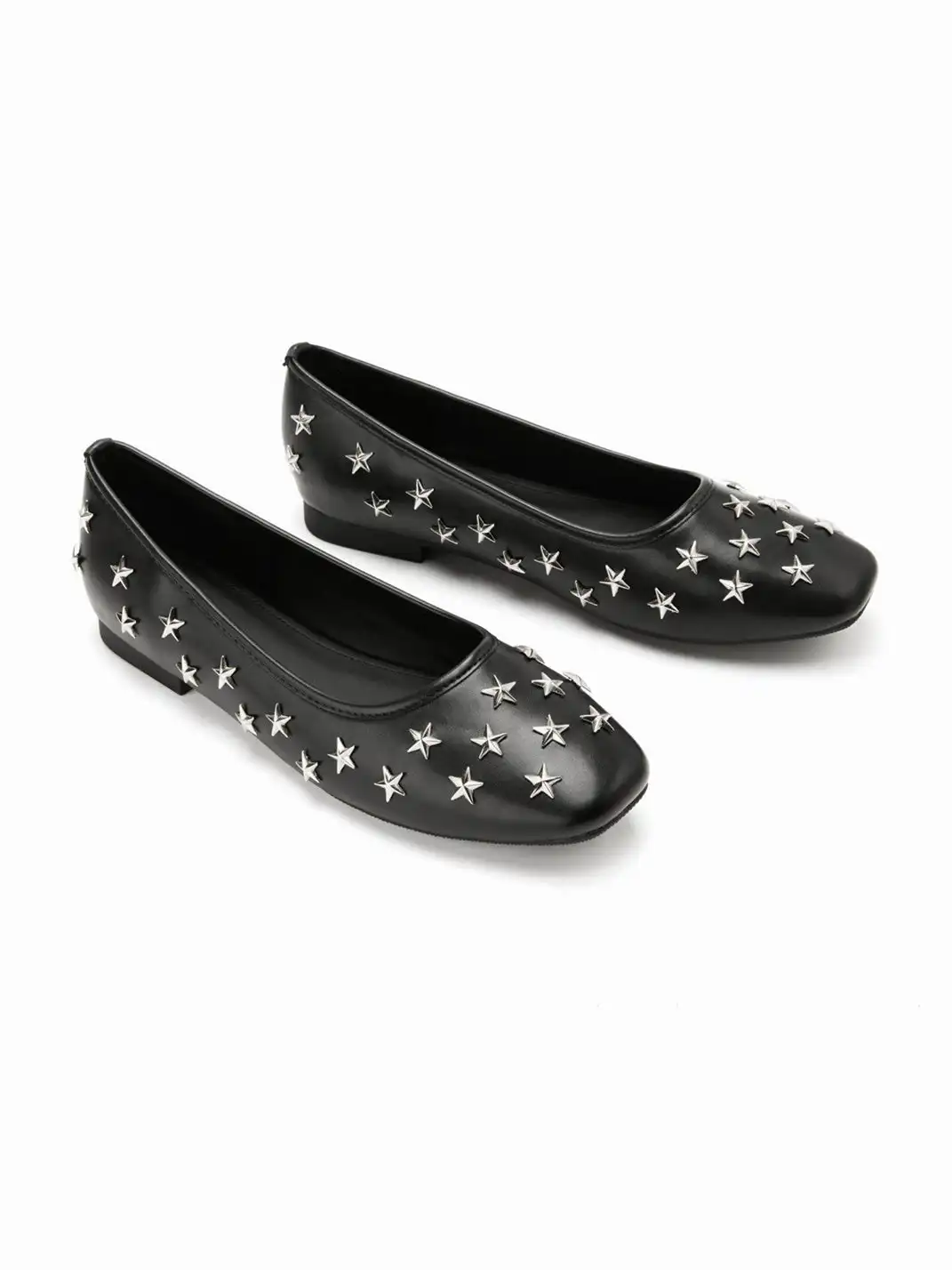 CIDER | Square Toe Rhinestone Flat Shoes