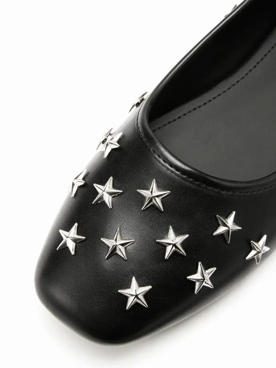 CIDER | Square Toe Rhinestone Flat Shoes