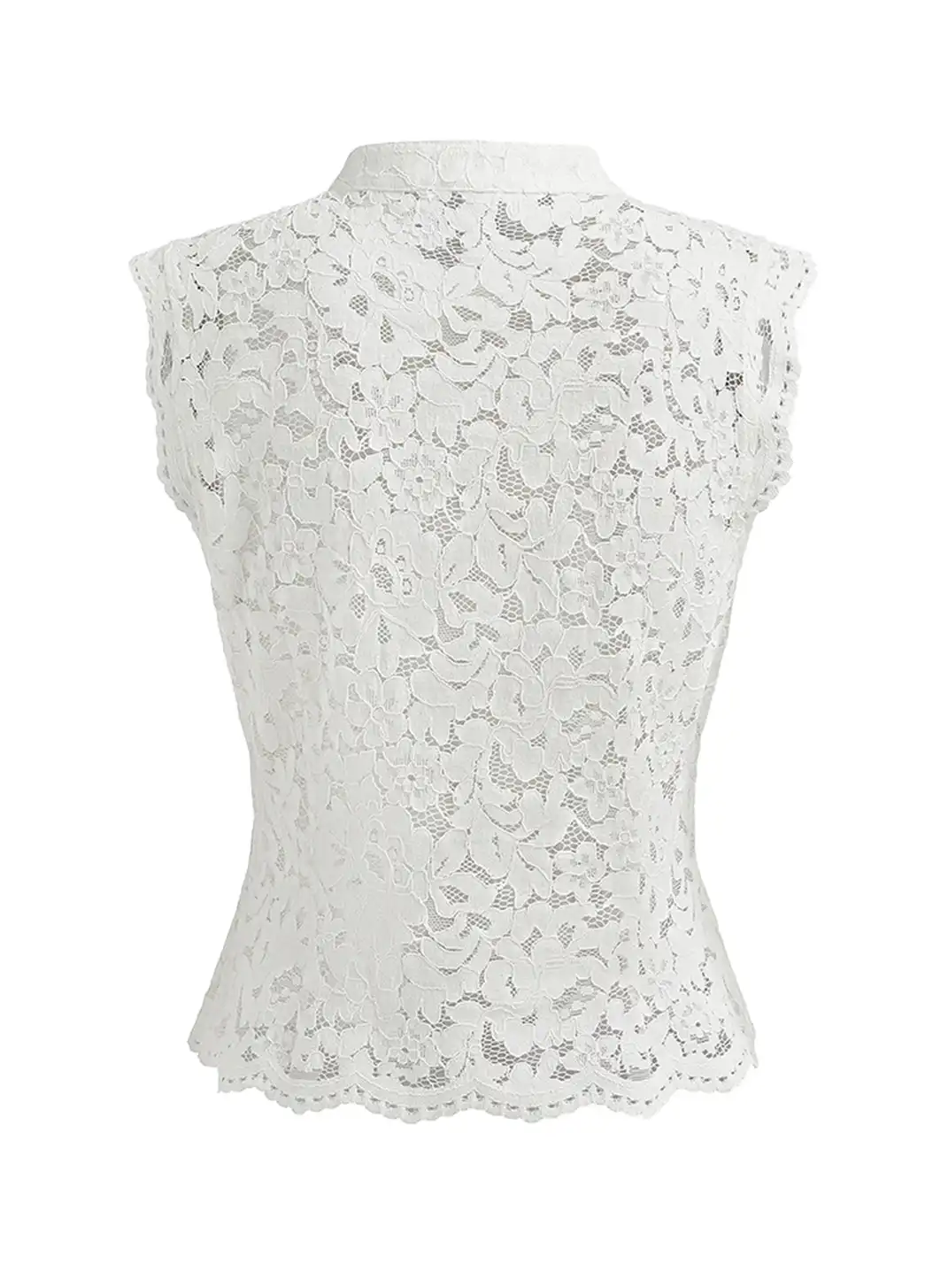 CIDER | Lace Lapel Hollow Out Split Hem Top