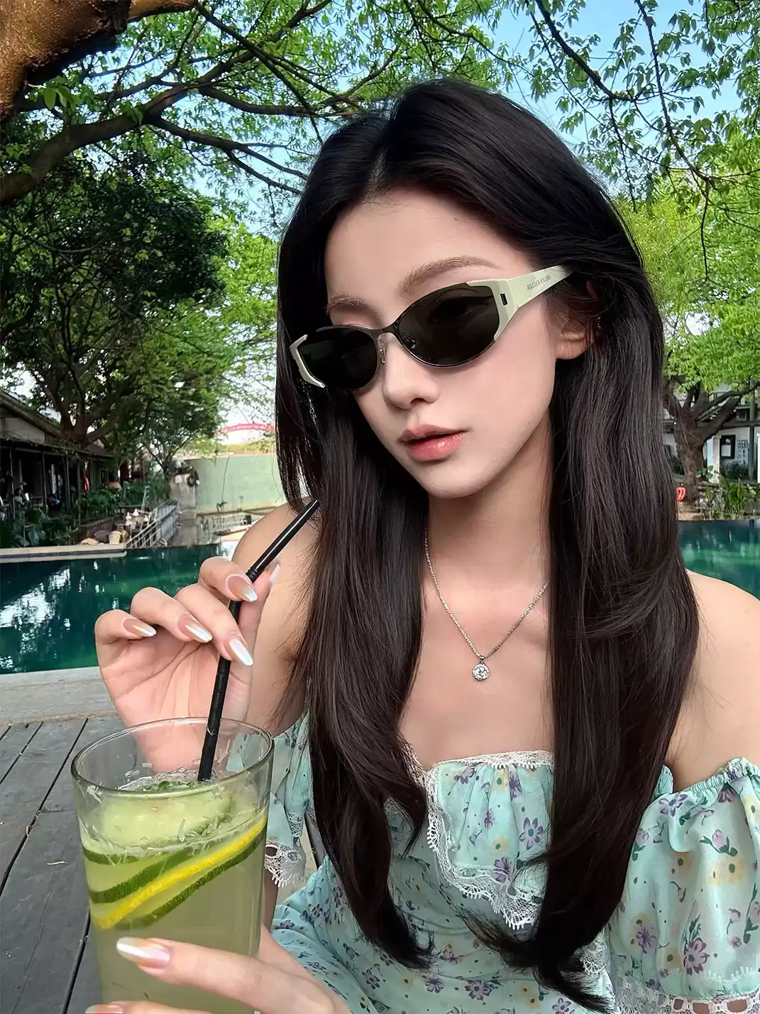 404 | Metal Style Color Block Frame Sunglasses