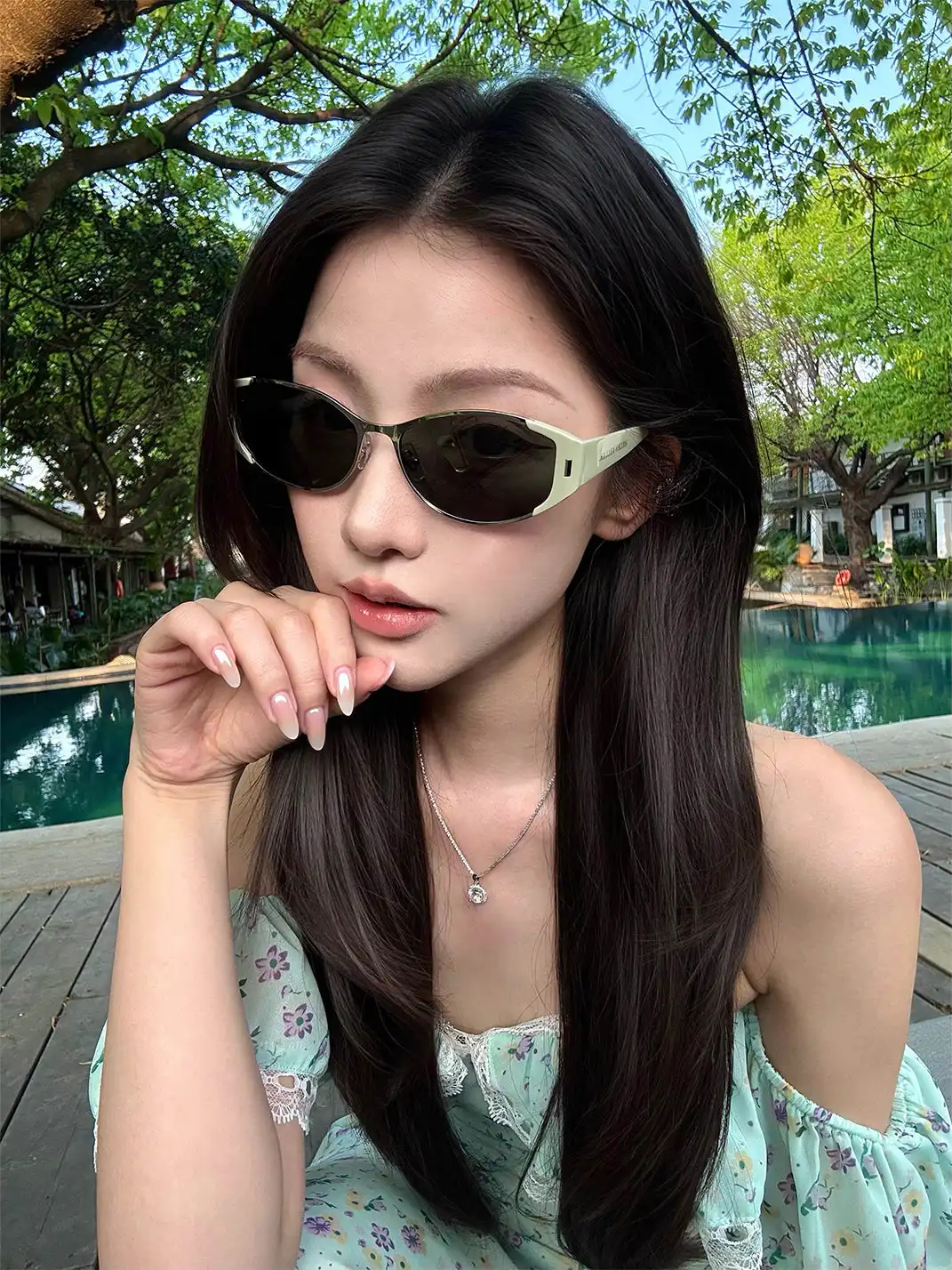 404 | Metal Style Color Block Frame Sunglasses
