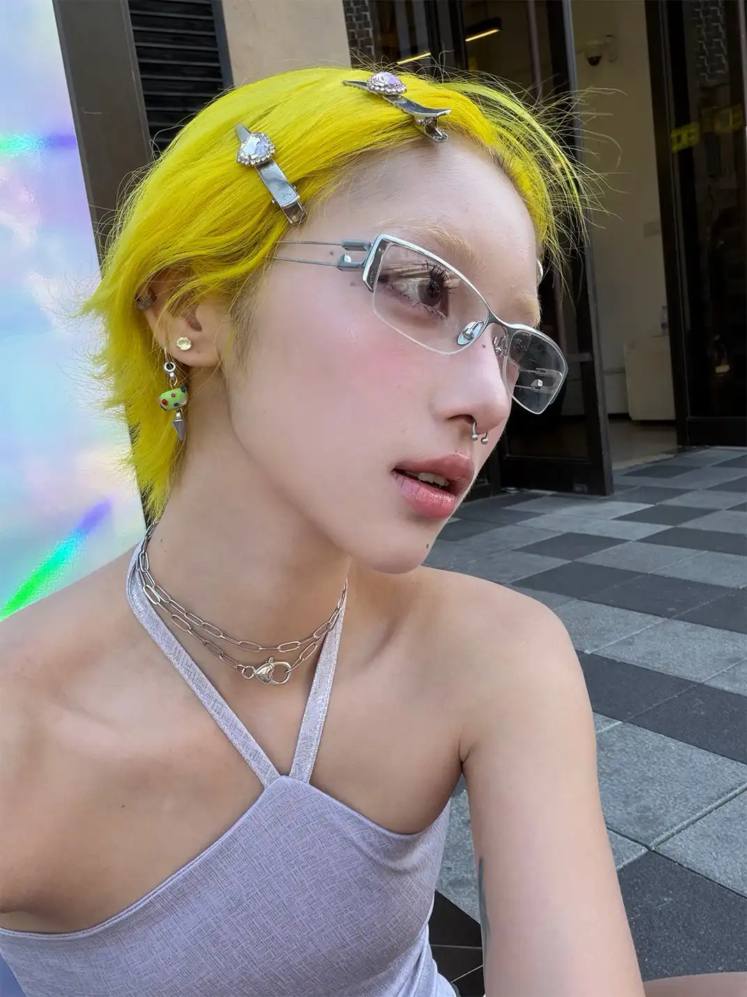 404 | Pure Titanium Rectangular Paperclip Glasses