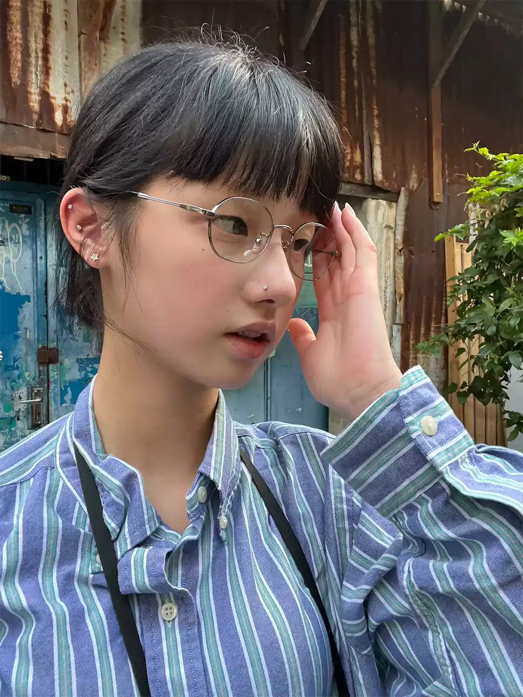 404 | Vintage Small Square Metal Glasses