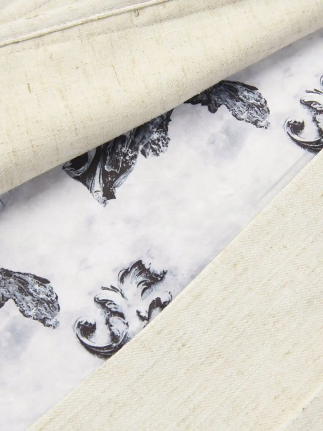 TAICHIISM | Floral Print Spliced Irregular Linen Shirt