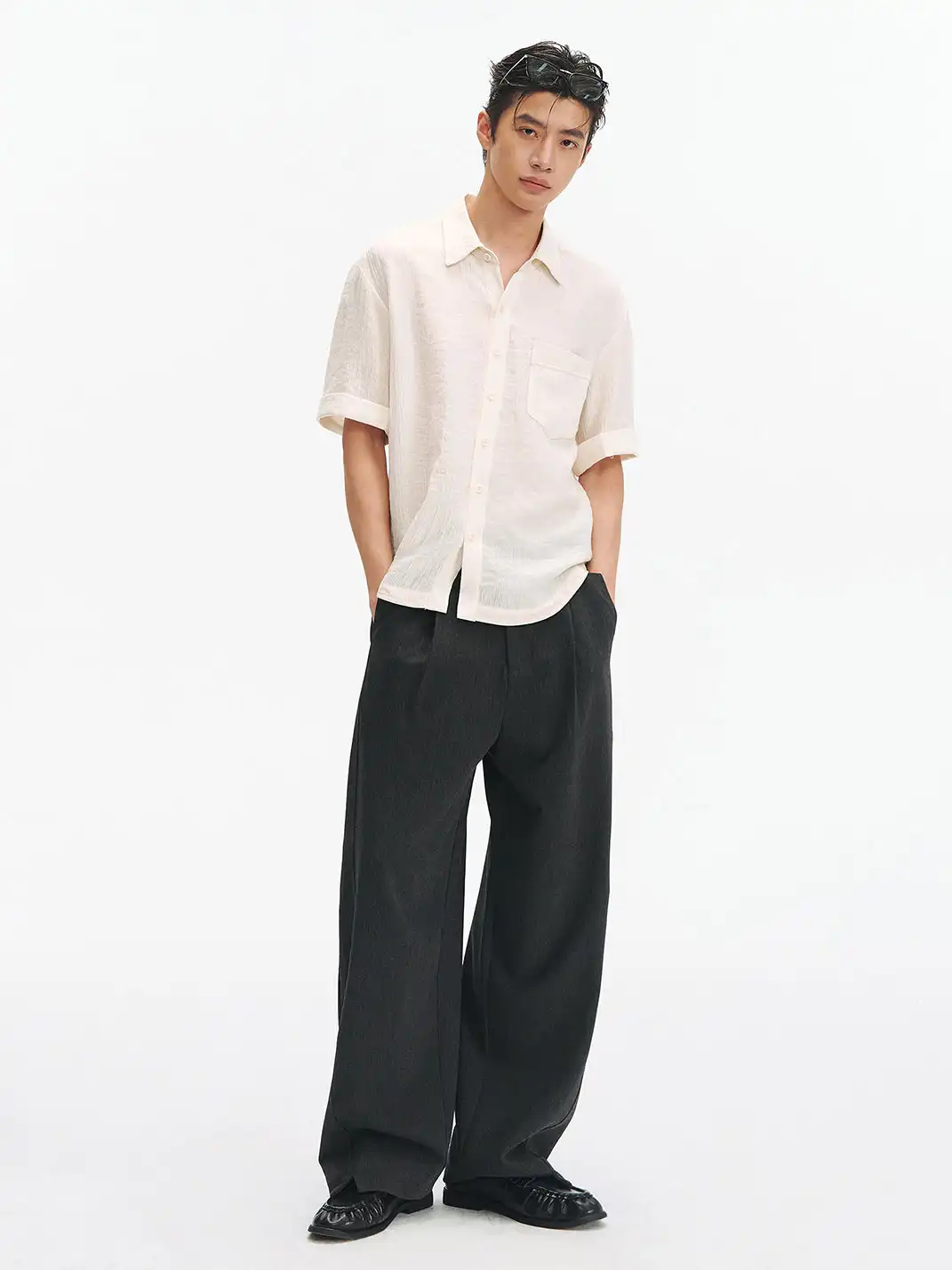 TAICHIISM | Special-shaped Metal Buckle Horseshoe Curved Suit Pants
