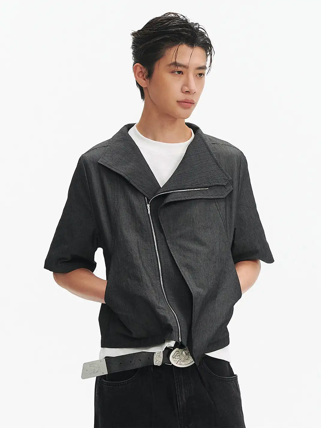 TAICHIISM | Multi-shape Asymmetric Placket Spliced Shirt