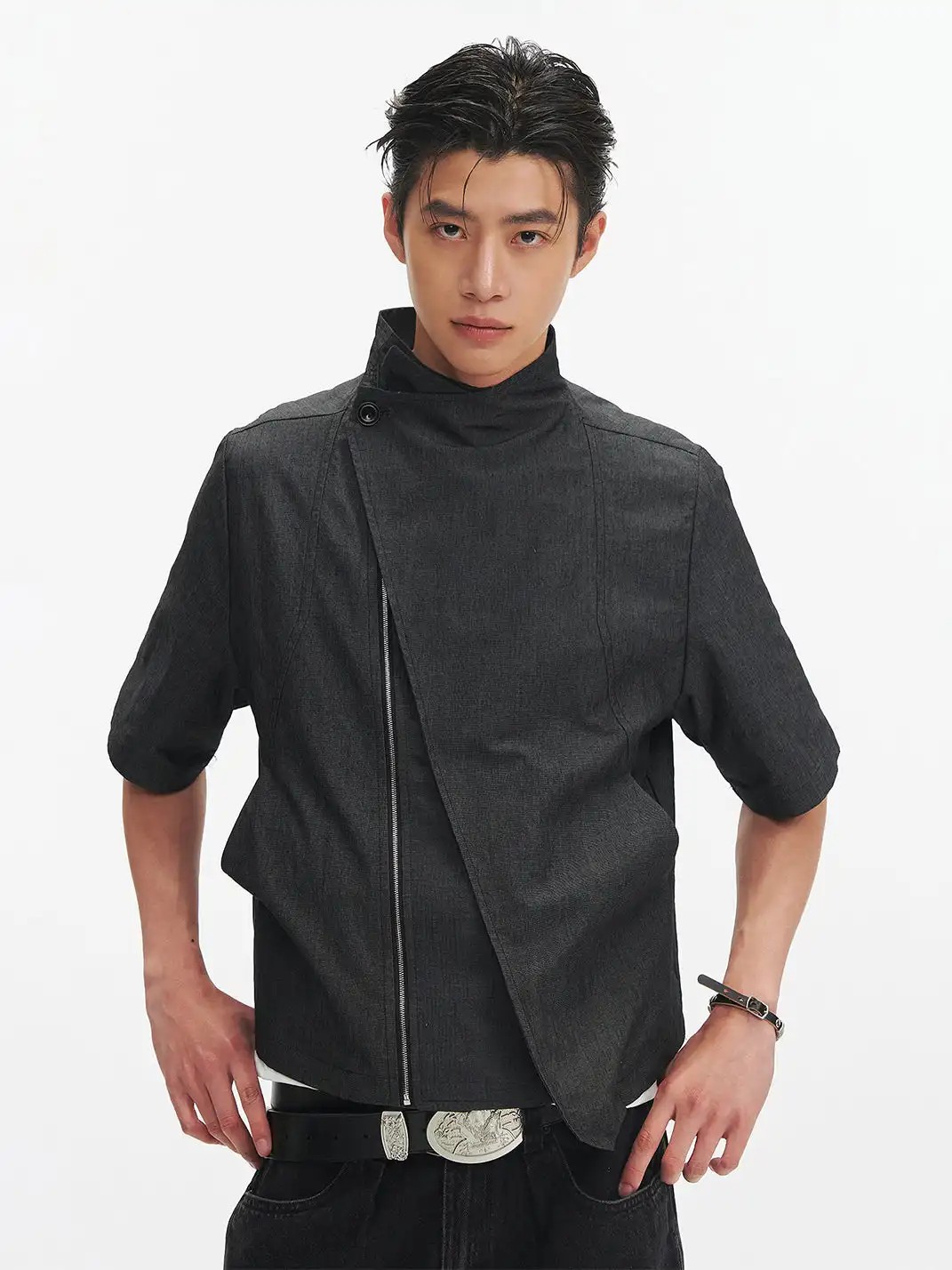 TAICHIISM | Multi-shape Asymmetric Placket Spliced Shirt