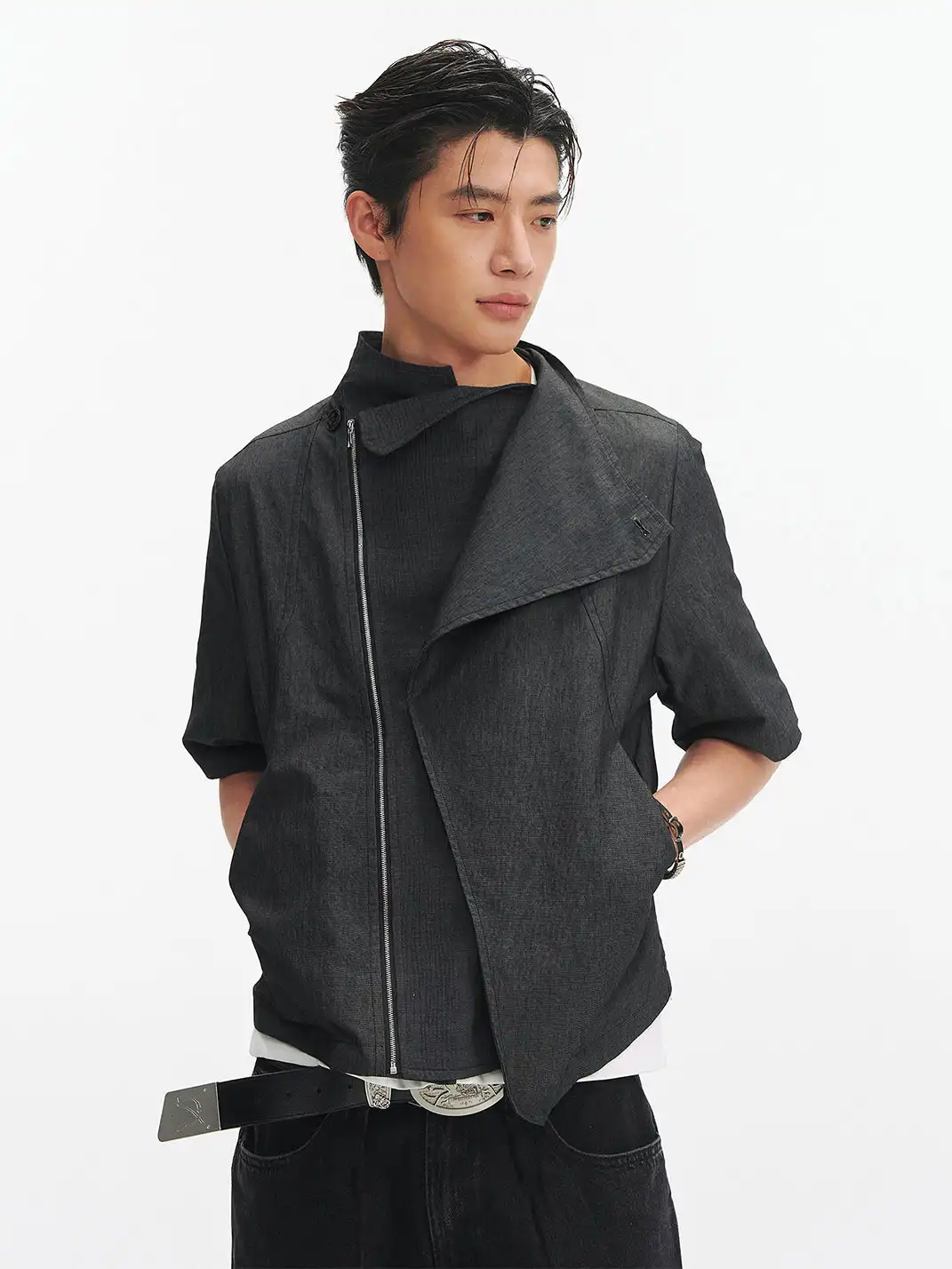 TAICHIISM | Multi-shape Asymmetric Placket Spliced Shirt