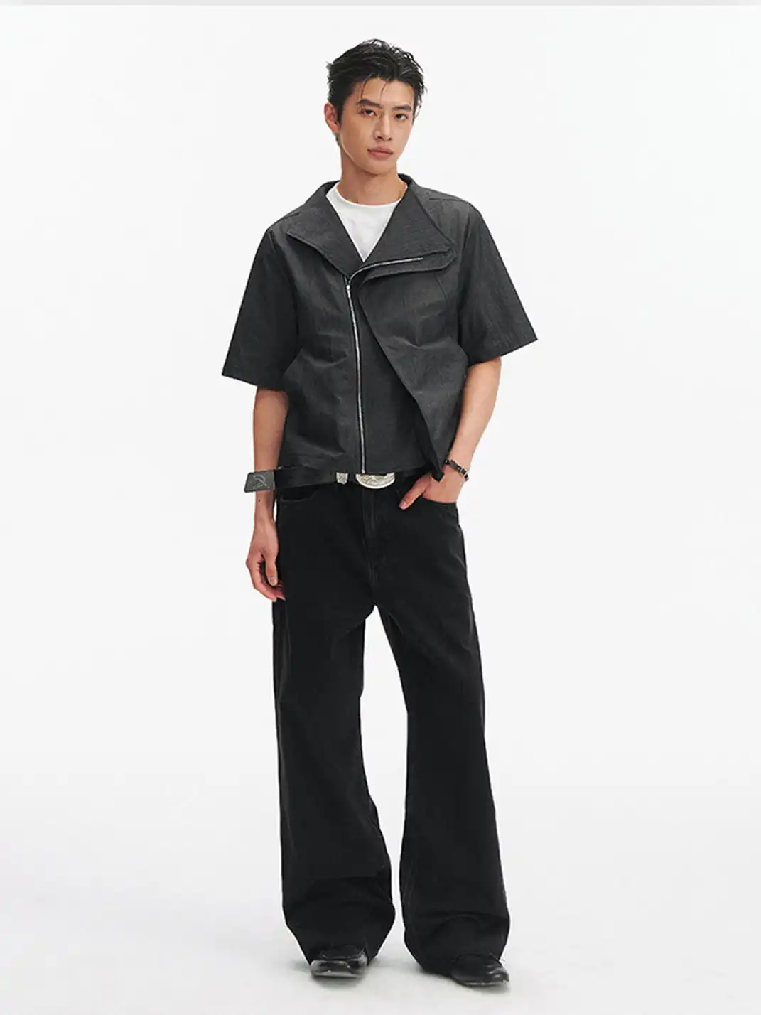 TAICHIISM | Multi-shape Asymmetric Placket Spliced Shirt