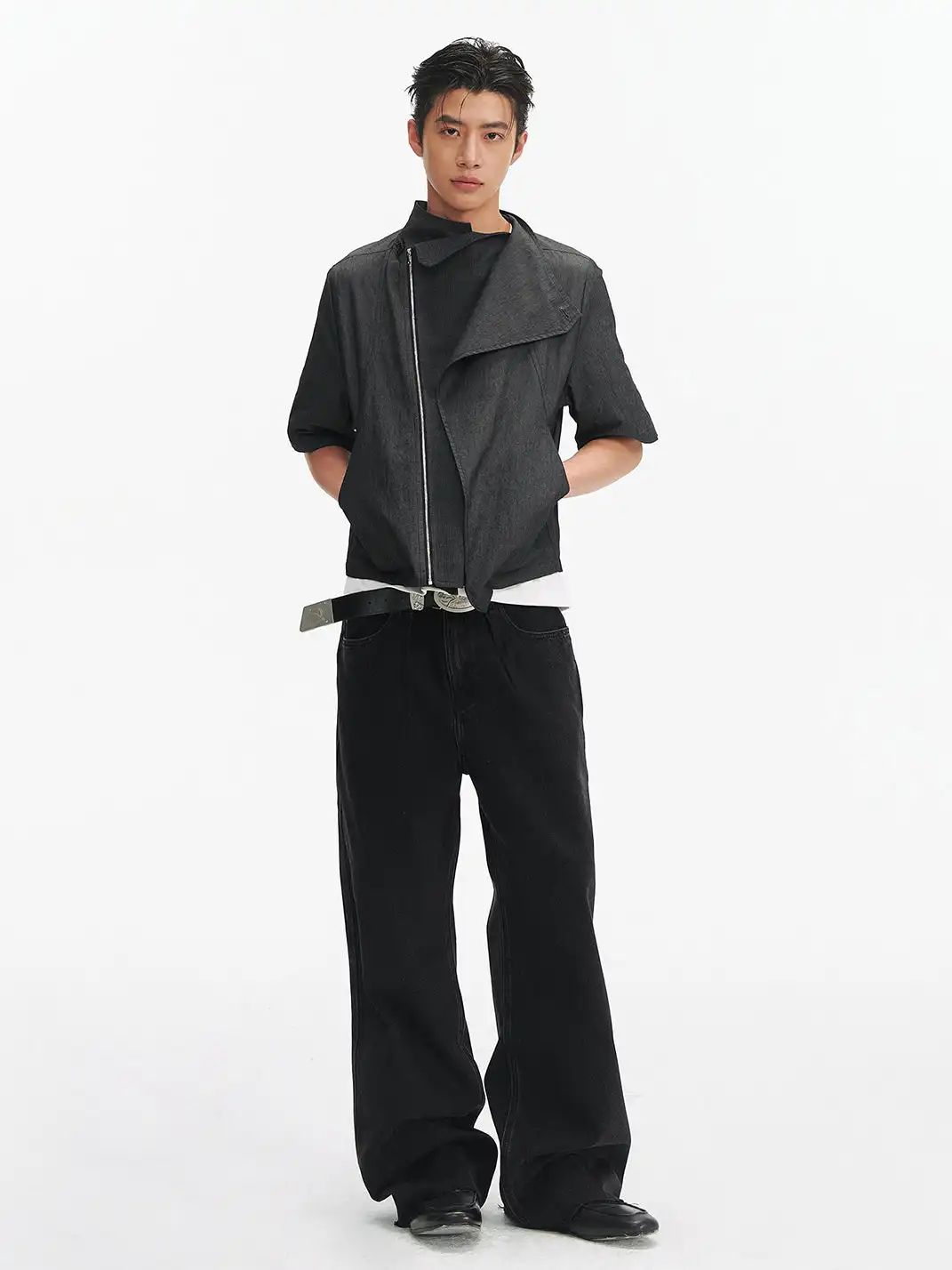 TAICHIISM | Multi-shape Asymmetric Placket Spliced Shirt