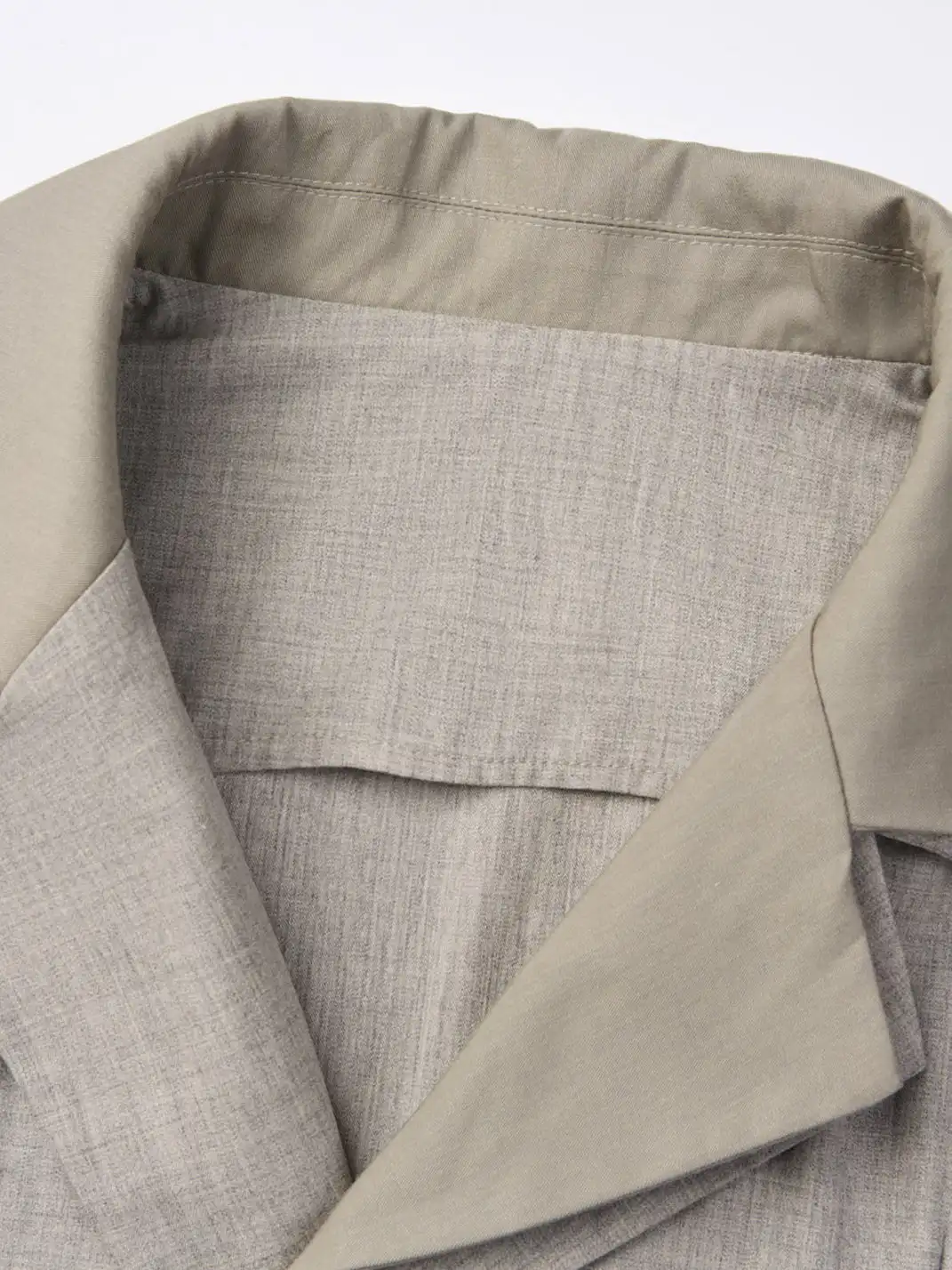 TAICHIISM | Fake Two-piece Deconstructed Geometric Acetate Wool Shirt