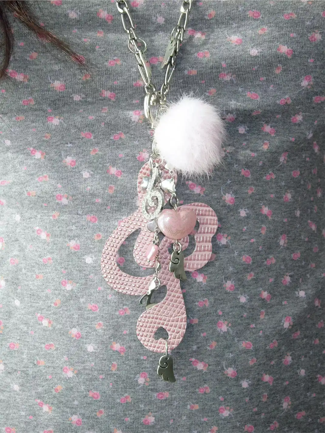 CRS | Musical Note Shaped Leather Sweater Chain Necklace