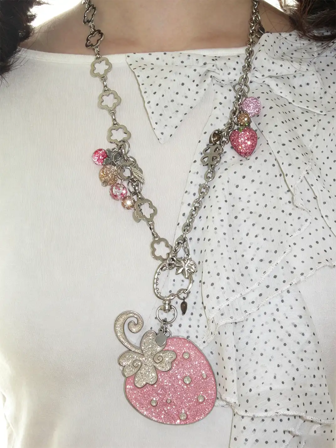 CRS | Shiny Strawberry Shaped Metal Necklace