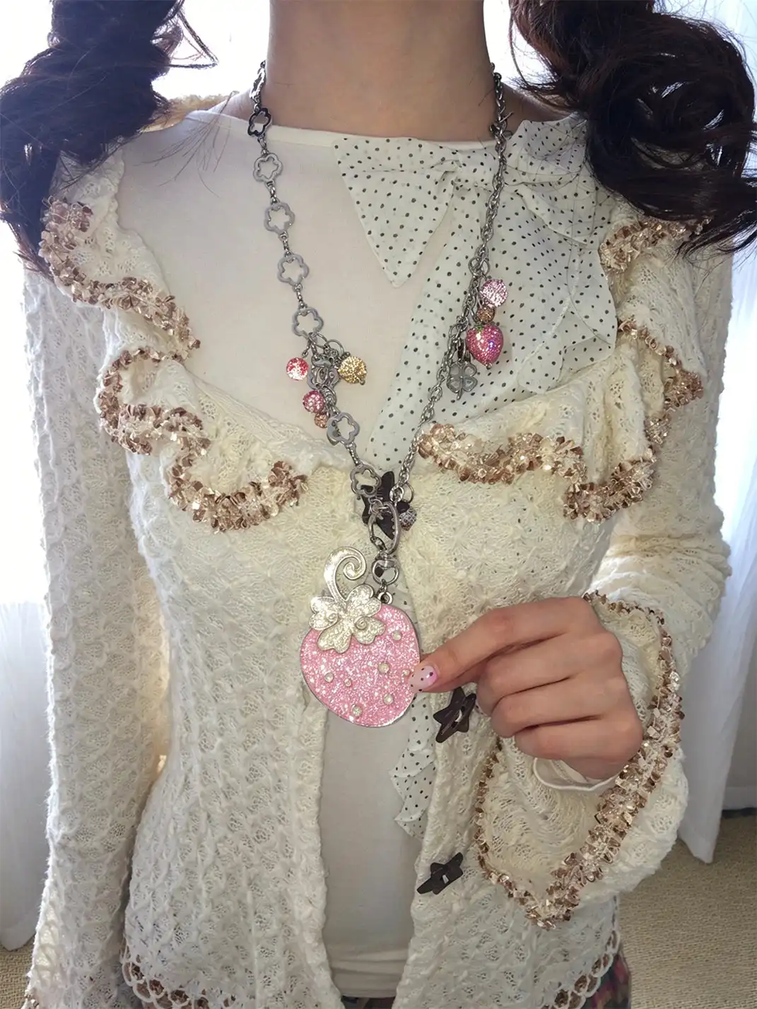 CRS | Shiny Strawberry Shaped Metal Necklace