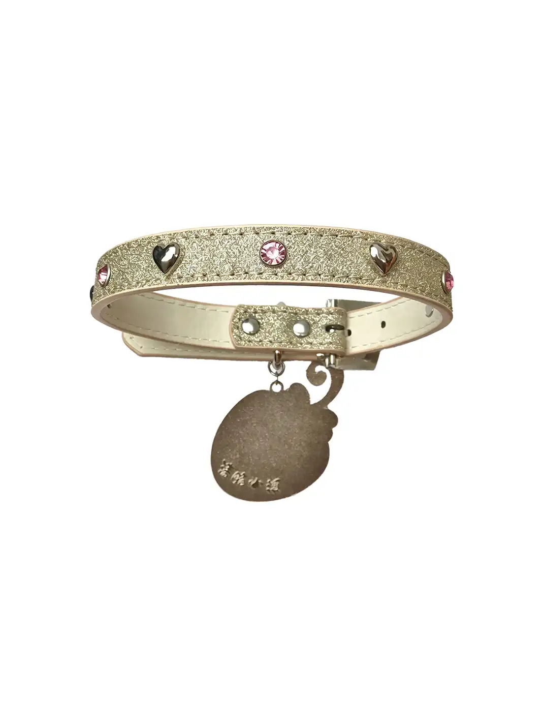 CRS | Strawberry Leather Metal Diamond Collar