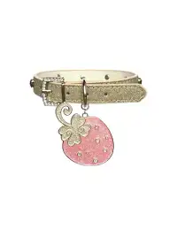 CRS | Strawberry Leather Metal Diamond Collar