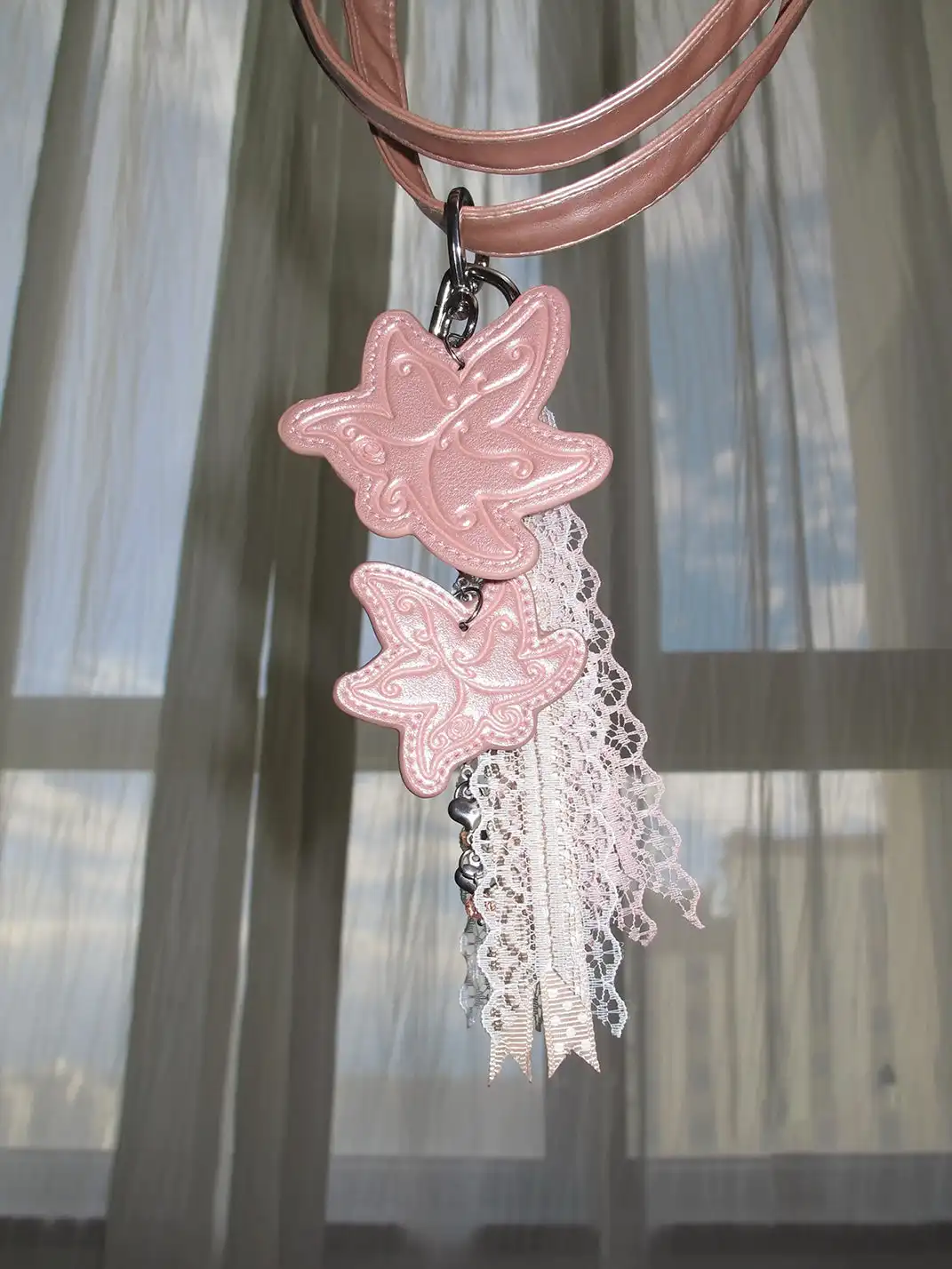 CRS | Maple Leaf Leather Lace Charm Pendant
