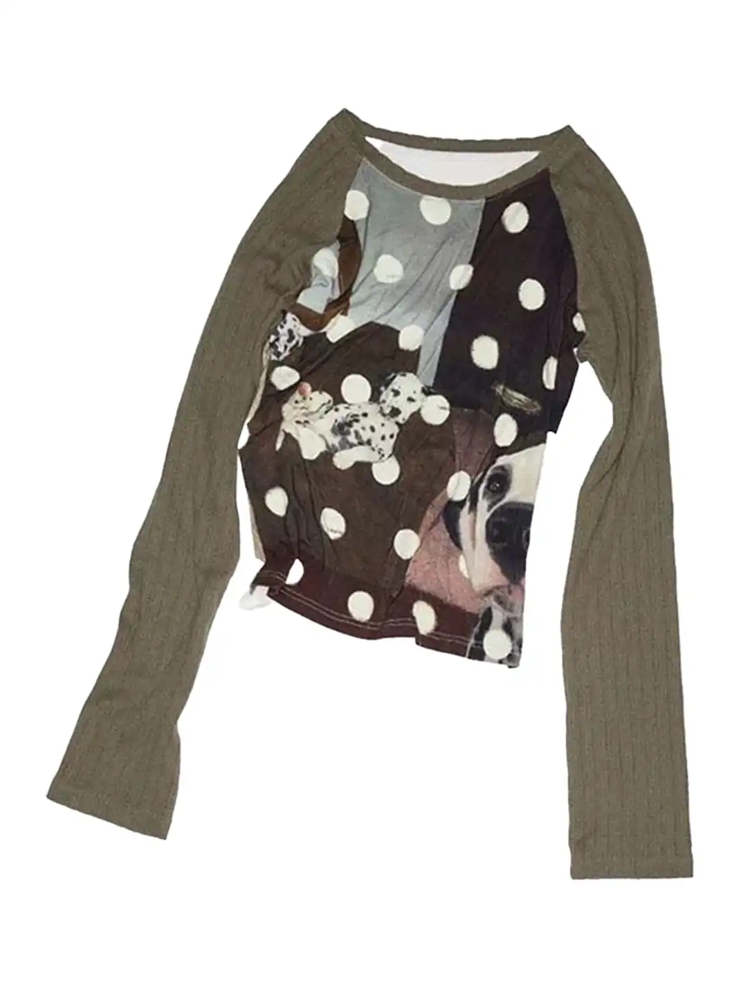 BAYUE | Vintage Cartoon Print Spliced T-Shirt