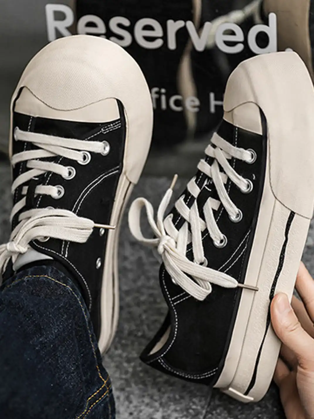 FxwzLee | Asymmetrical Upper Canvas Shoes