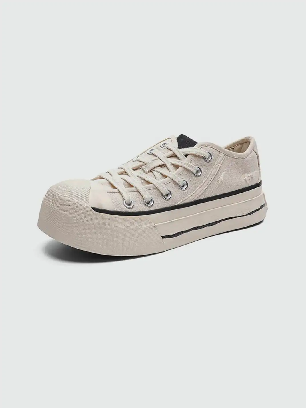 FxwzLee | Asymmetrical Upper Canvas Shoes