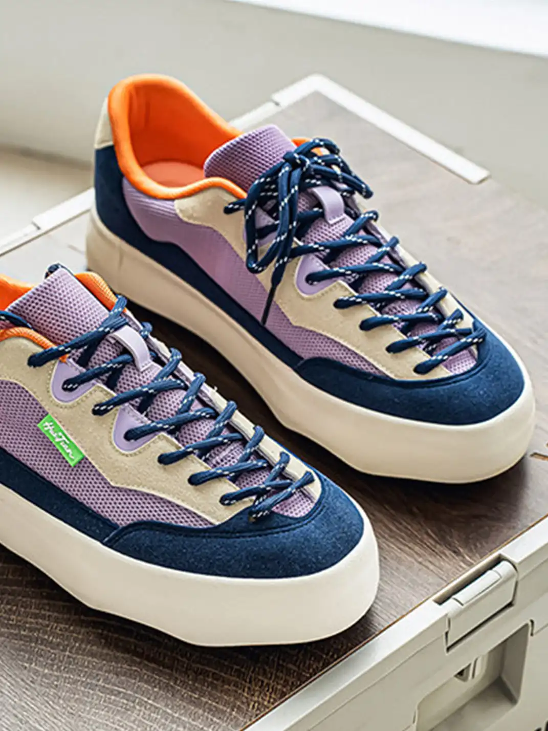 FxwzLee | Morandi Color Block Bread Board Shoes