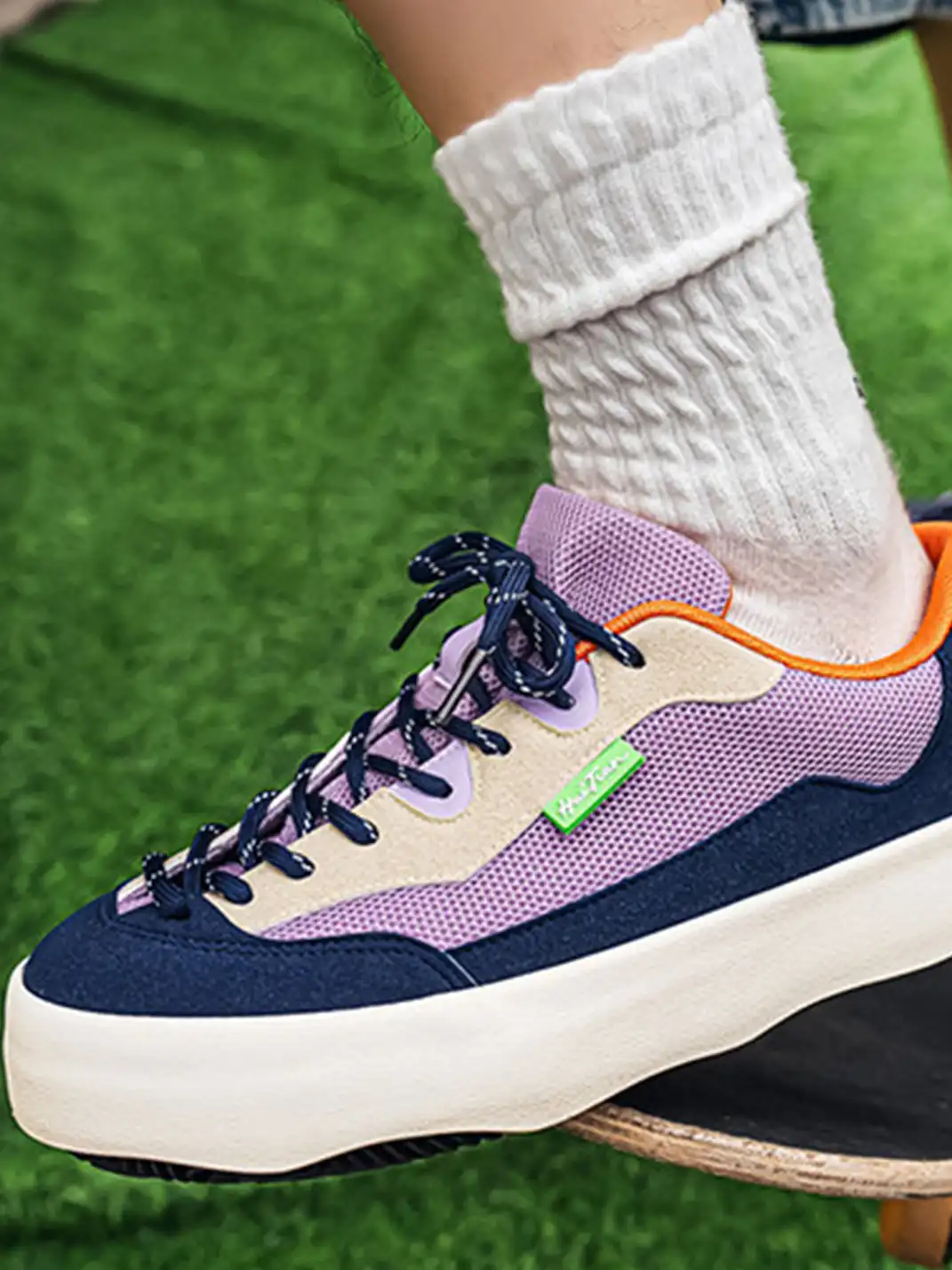 FxwzLee | Morandi Color Block Bread Board Shoes