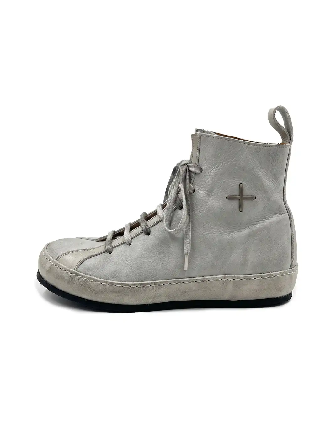 DLM | Genuine Leather Retro Pointed Toe Lace-up Boots
