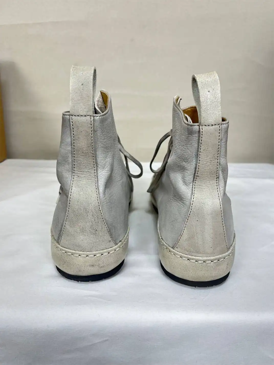 DLM | Genuine Leather Retro Pointed Toe Lace-up Boots