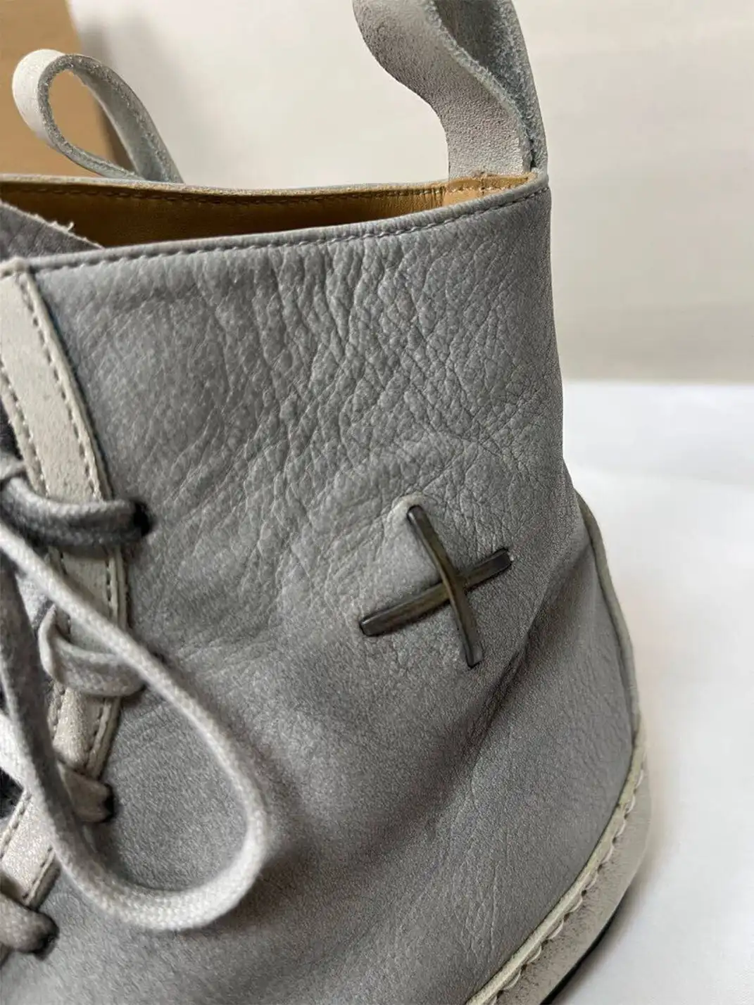 DLM | Genuine Leather Retro Pointed Toe Lace-up Boots