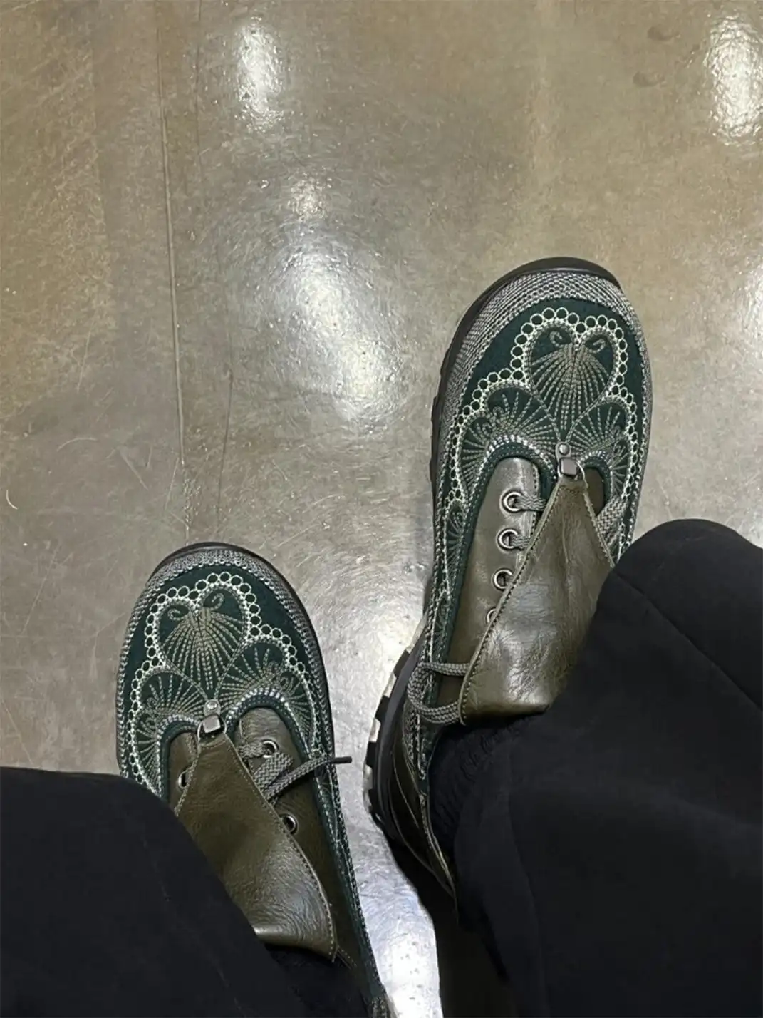 DLM | Carved Embroidery Platform Shoes