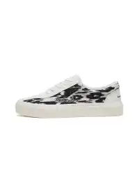 EQLZ | Black and White Abstract Print Canvas Sneakers