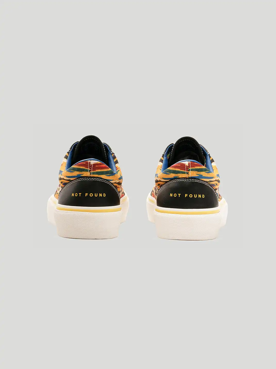 EQLZ | Colorful Abstract Print Leather-Trimmed Canvas Sneakers