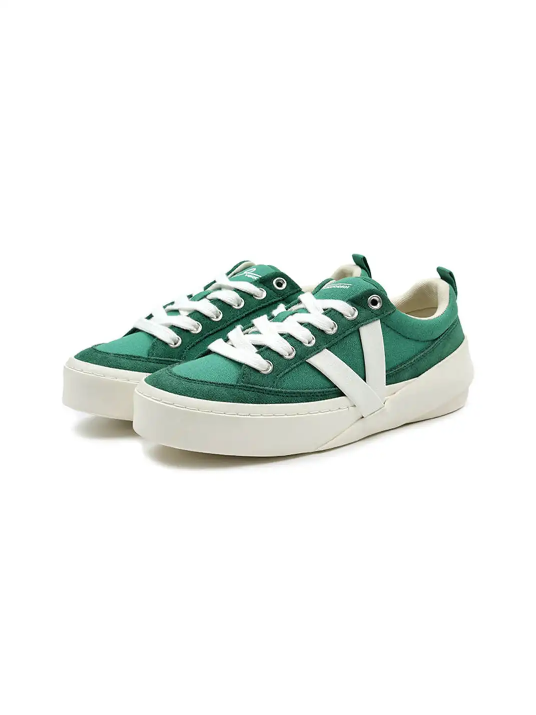VEIDOORN | Two-Tone Canvas & Suede Platform Sneakers