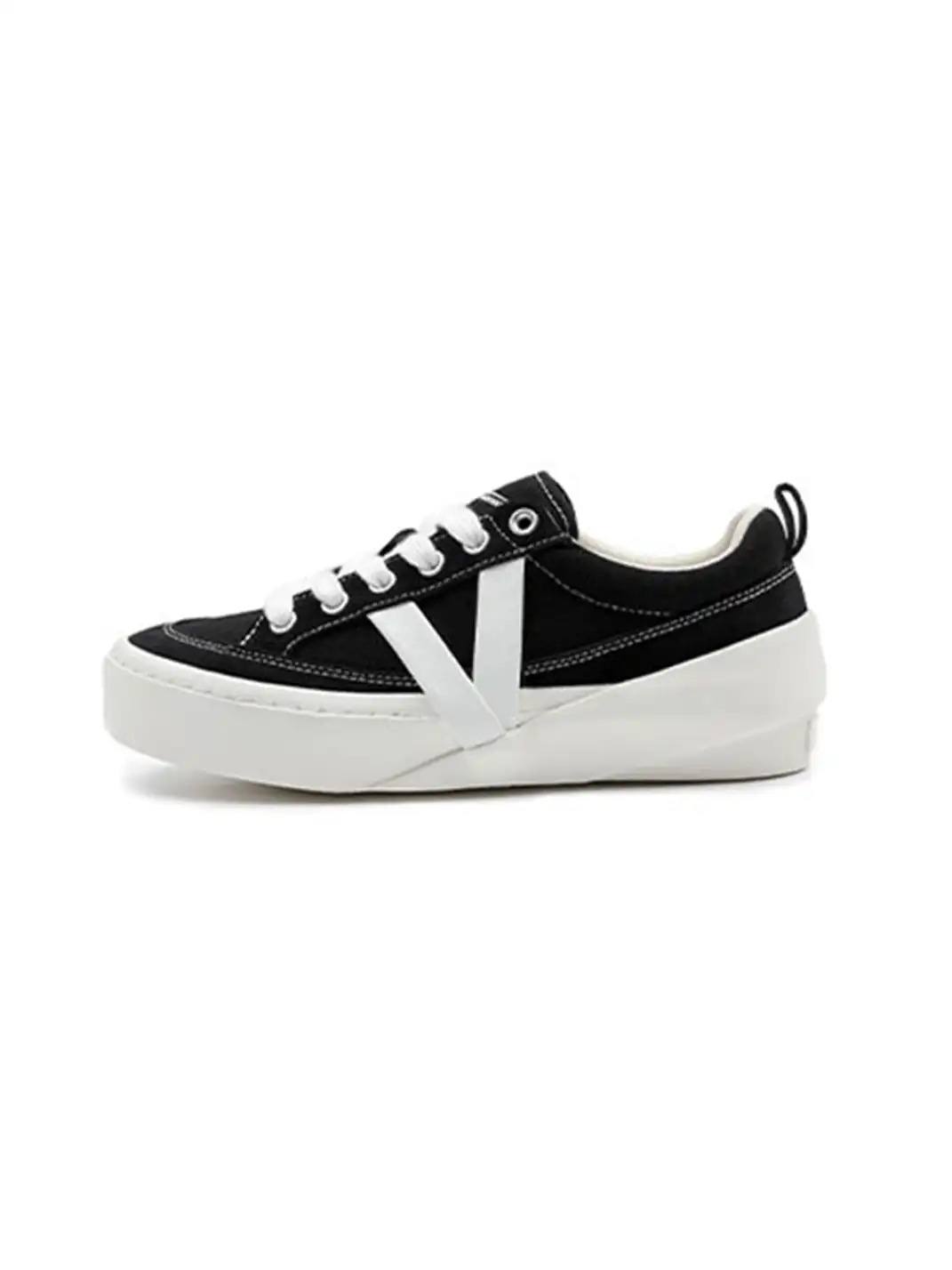 VEIDOORN | Two-Tone Canvas & Suede Platform Sneakers