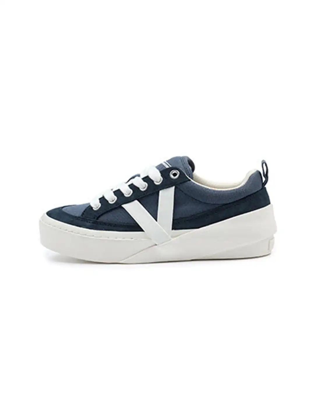 VEIDOORN | Two-Tone Canvas & Suede Platform Sneakers