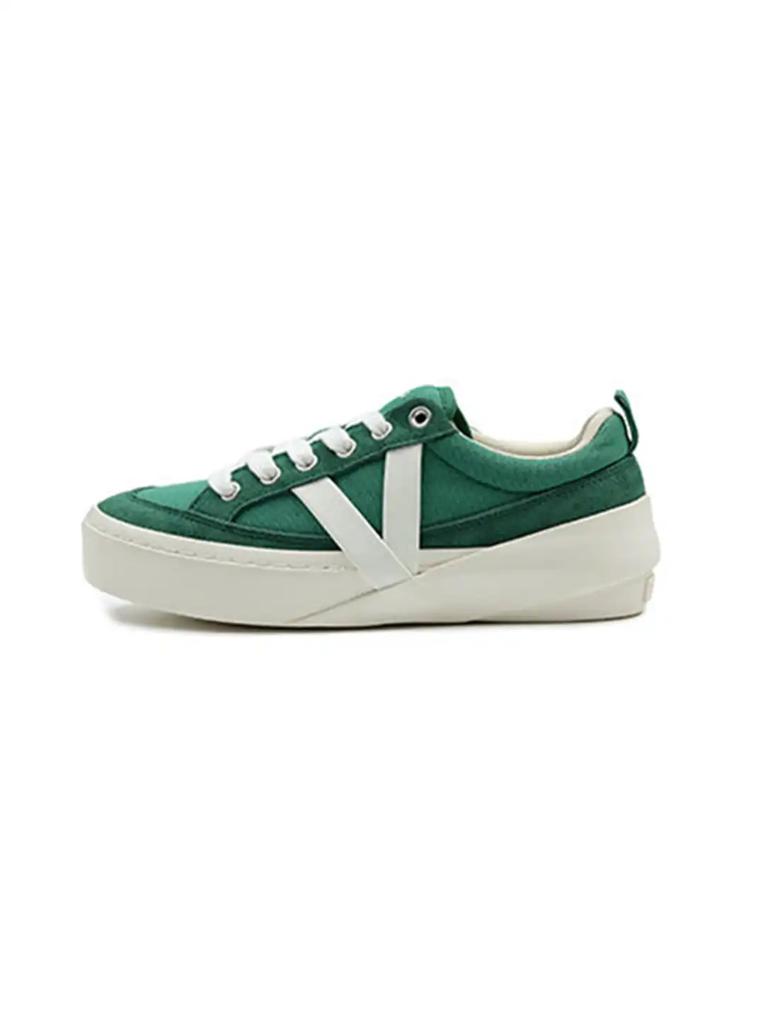 VEIDOORN | Two-Tone Canvas & Suede Platform Sneakers